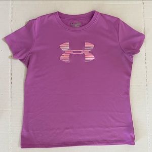Under Armour Loose (heatgear) Logo (front) Short-sleeve Youth Size XL Purple tee